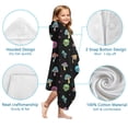 thumbnail image 7 of Black Colorful Skull Mushroom Pattern Hooded Bath Towel，60"x35" for Ages 3 To 12 Kids, Quick Dry Lightweight Soft Microfiber Hood Beach Towel Cover Up for Kids, 7 of 7