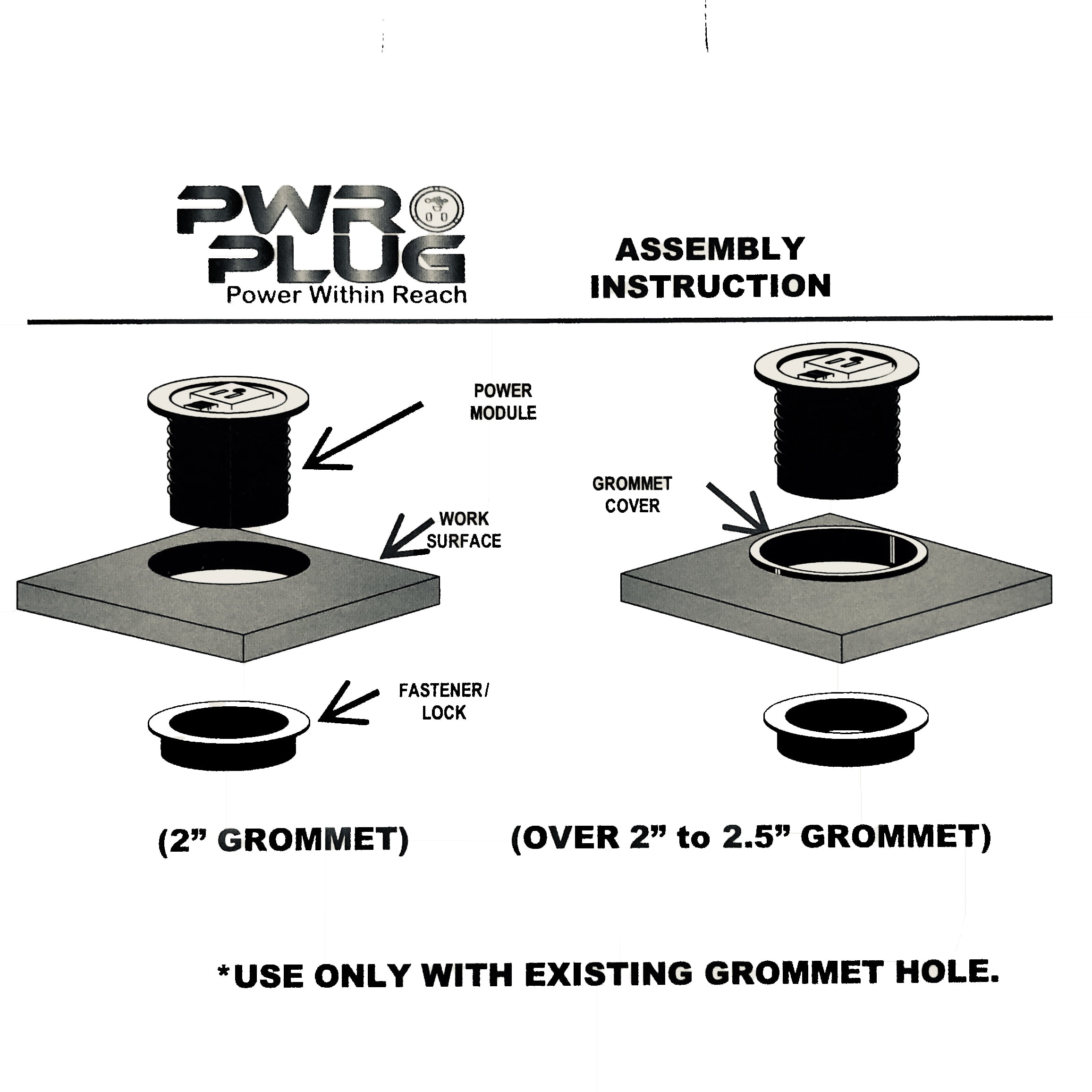 Desktop Power Grommet Outlet Data Center 2 2 5 Hole No