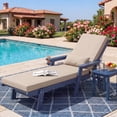 thumbnail image 2 of FOOWIN Waterproof Outdoor Chaise Lounge Cushions, 72"×21"×3" Lounge Chair Cushions for Poolside & Patio Chairs Set of 2, Beige Brown, 2 of 9
