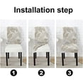 thumbnail image 5 of Luxury White Gold Chair Covers,Chair Covers for Dining Room Set of 6,Spandex Stretch Dining Room Chair Cover,Removable Washable Kitchen Parsons Chair Covers Seat Slipcovers, 5 of 6