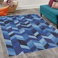 thumbnail image 2 of Geometrical Decorative Rug, Modern Herringbone Pattern with Zigzag Twisty Stripes Image Illustration, Quality Carpet for Bedroom Dorm and Living Room, 6 Sizes, Royal Blue, by Ambesonne, 2 of 4