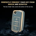 thumbnail image 6 of Xotic Tech 2X Gray TPU Full Protect Remote Control Key Fob Cover Shell Case Compatible with Volkswagen Golf GTI Rabbit R MK6 Tiguan Passat Polo MK5 Jetta UP! Beetle Santana Scirocco Eos Touran, 6 of 9