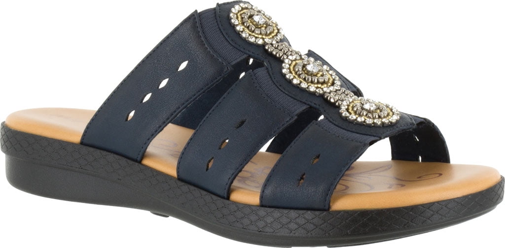 Easy Street Women's Skai Slide Sandal - Comfortable Casual Summer Shoes With Contoured Footbed