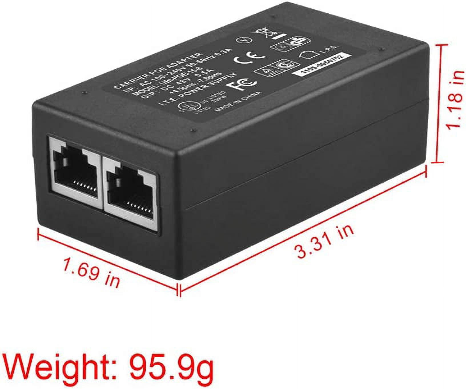 BigNewPowered Replacement Charger 48V 0.5A Wall Plug POE Ethernet Injector Adapter Compatible with IP Phone/Camera Power Supply