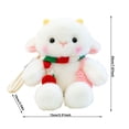 thumbnail image 2 of Lamb Stuffed Animal, Plush Stuffed Animals, 8 In, Green Accent Scarf, Sheep Stuffed Animal, Nursery Decor for Girls, White Pink, 1 Pc, 2 of 5