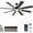 Brown, variant on 62 Inch Ceiling Fans with Lights, Large Low Profile Ceiling Fan with Remote Control, 8 Double Sided Blades, 6 Speed Reversible DC Motor, Silent Timing, White Indoor & Outdoor Ceiling Fan
