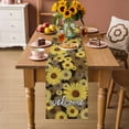 thumbnail image 3 of Table Runner - 70 Inch Long, Spring Daisy Kitchen Dining Table Runner Dresser Scarves, Botanical Brown Yellow Flowers Oil Painting Farmhouse Decor for Coffee Tables Wedding Party Banquet, 3 of 8