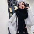 thumbnail image 3 of Women's Shawl, Winter Warm Large Scarf, Woolen Scarf, Thickened Black, 3 of 4