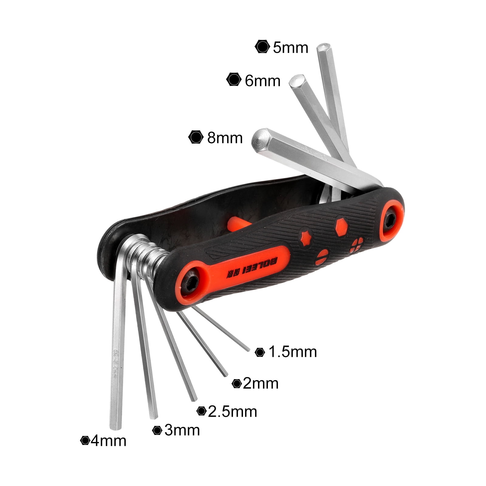 Uxcell 17pcs Folding Hex Key Wrench Set 5/64"-1/4" SAE 1.5mm-8mm Metric 2 Pack Portable Fold-up Wrenches