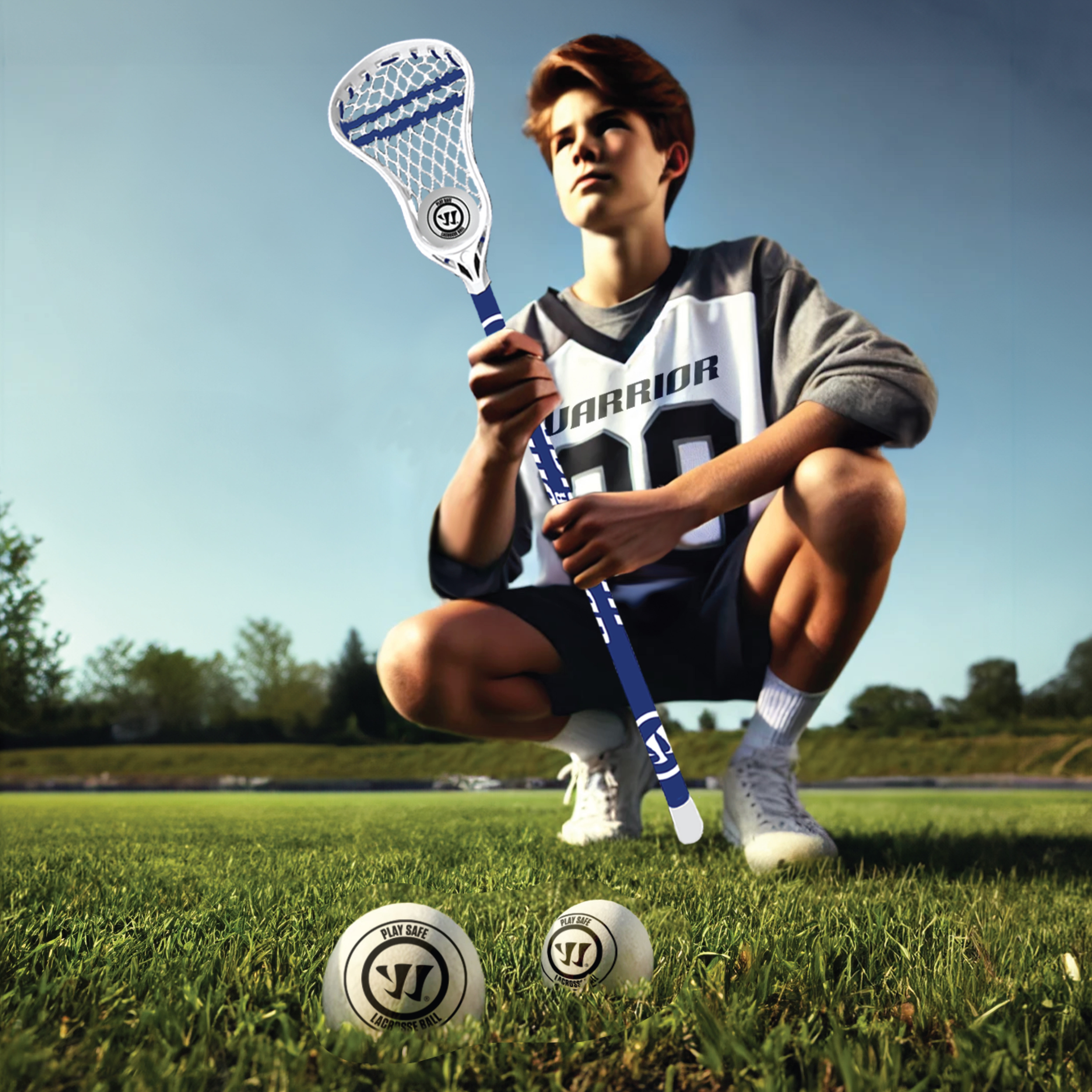 Warrior Lacrosse 3pk PlaySafe Balls - White - Rubber Recreational and Training Balls in Mesh Bag
