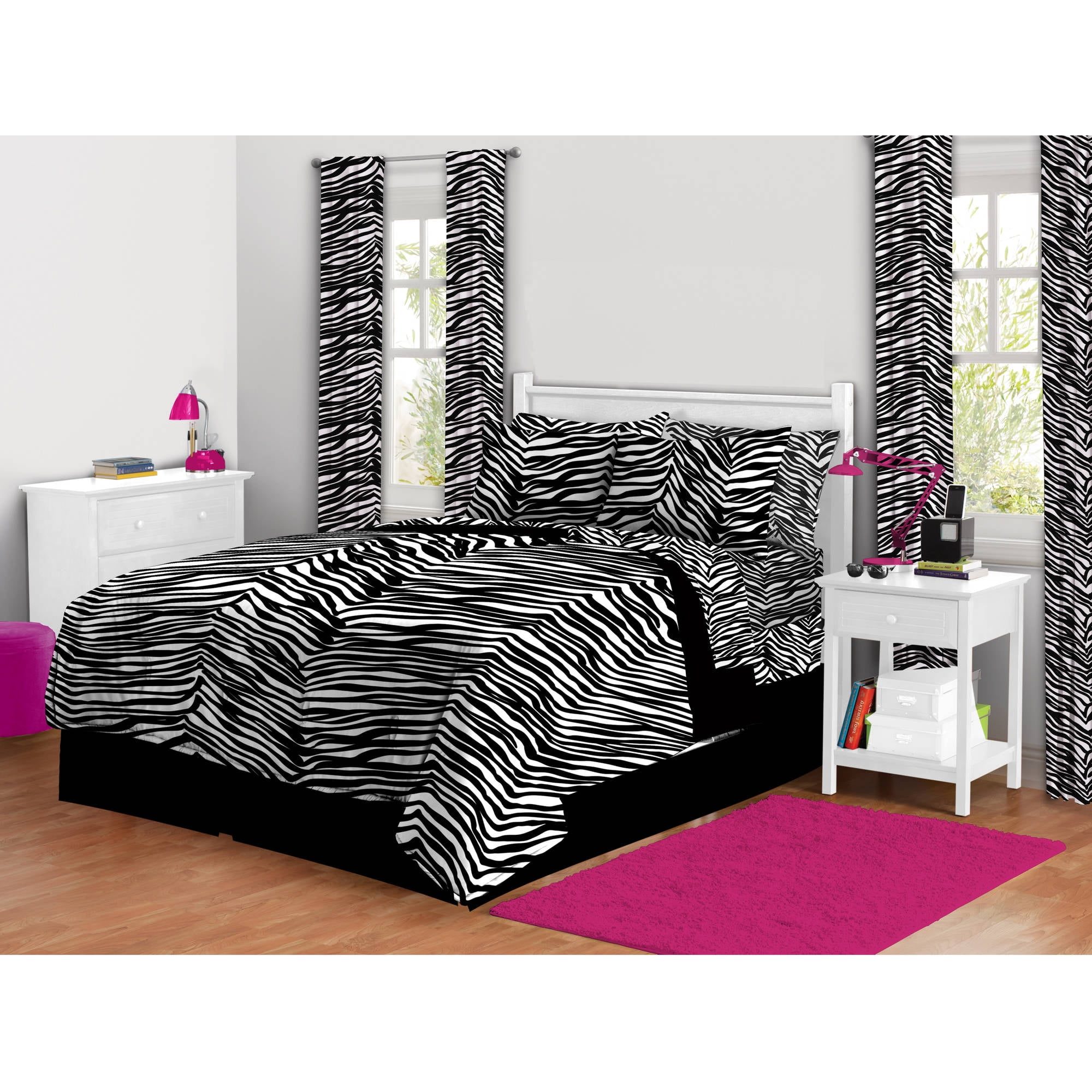 Latitude Zebra Print Complete Bed In A Bag Bedding Set Walmart Com