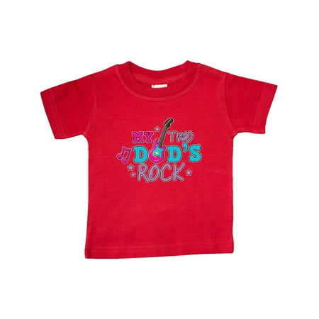 

Inktastic My Two Dads Rock with Guitar Gift Baby Girl T-Shirt
