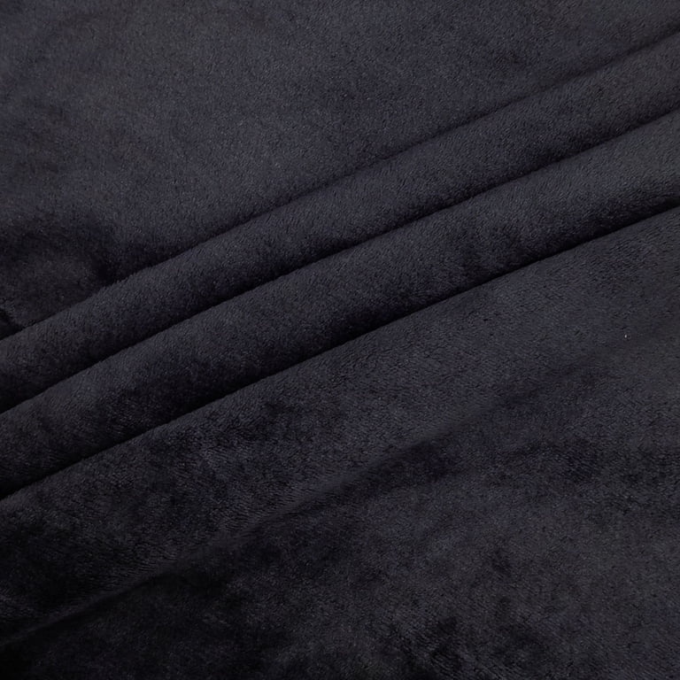 Shason Textile 1.5 Yard Cut Plush Coral Fleece Fabric, Black, 54