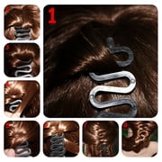 EXLEAF 3 Pcs Hair Braiding Tool Roller with Hook Magic Hair Twist Styling Bun Maker Diy Hair Style Accessories Black