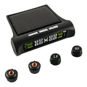 GoldCherry Solar Power Tire Pressure Monitoring System Wireless TPMS Monitor with 4 External Sensors Adjustable Display Angle-Solar System