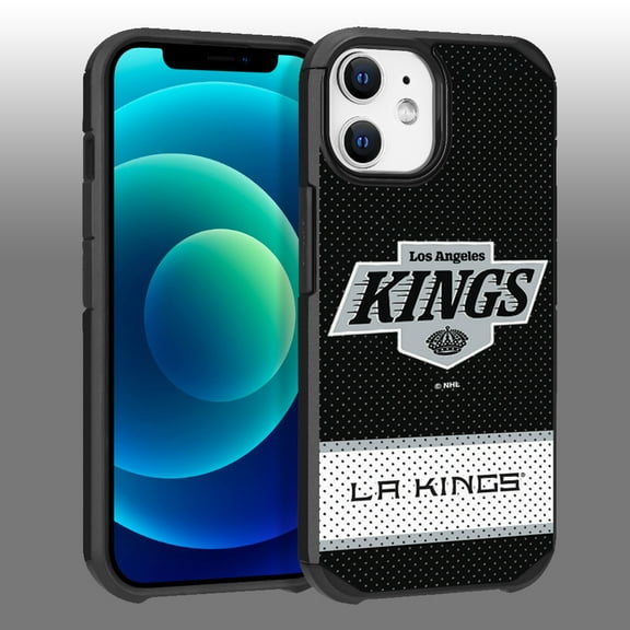 Apple iPhone iPhone 12 Pro (6.1) -NHL Licensed Los Angeles Kings Team Logo on Jersey Textured Dual Layer Case