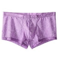 thumbnail image 2 of Lace Underwear for Men Lightweight Hollow-Out Boxer Briefs Mens Trendy Solid Color Breathable Stretchy Slim Mid Waisted Loungewear Boxers, 2 of 2
