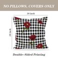 thumbnail image 4 of LALILO Throw Pillow Covers Floral Red Black And White Gingham Cushion Cover 18" x 18", 2 Pack, 4 of 6