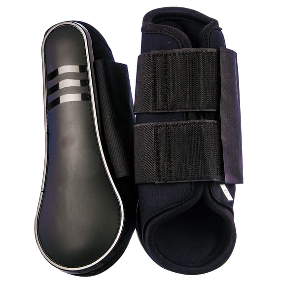 Jeffers Equine Neoprene Protective Splint Boots for Horses, Pair, Black | Adjustable Hook & Loop Leg Wraps | Durable Training, Riding, & Exercise Horse Boots for Front or Hind Legs - Medium