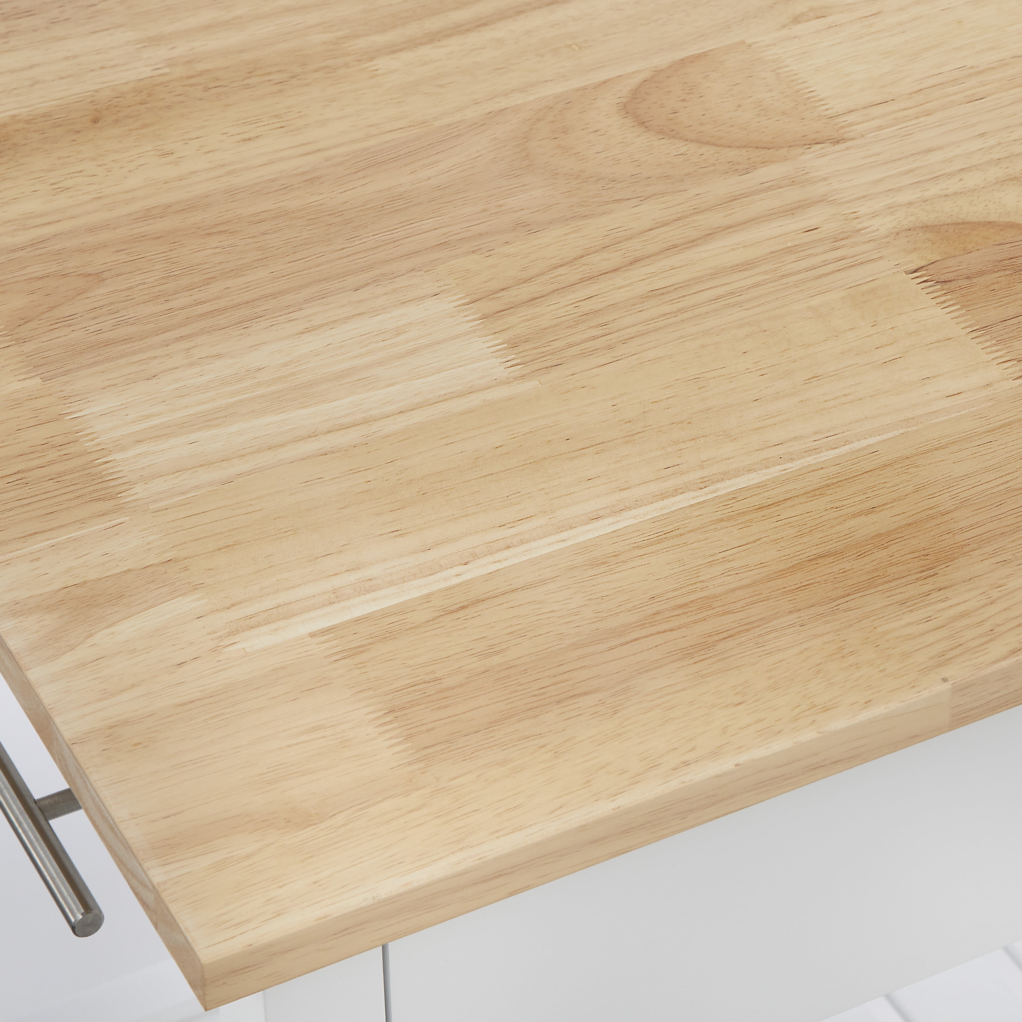 TMS Rubin Kitchen Island with Drawer, White/Natural