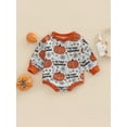 thumbnail image 2 of Douhoow Infant Girls Boys Halloween Pumpkin Romper Baby Long Sleeve Sweatshirt Jumpsuit Outwear, 2 of 8