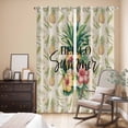 thumbnail image 3 of Kitchen Curtains 84 Inch Length 2 Panels, Pink Yellow Floral Grommets Window Treatment Curtain, Green Summer Botanical Rustic Thermal Curtains Drapes for Living Room/Bathroom, 3 of 9