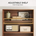 thumbnail image 4 of Rogalis 4 Tier Bookshelf Shelf Wooden Bookcase ,with Storage Cabinet & Adjustable Storage Shelf,Multipurpose Bookshelf for Home Office, Living Room, Walnut, 4 of 10