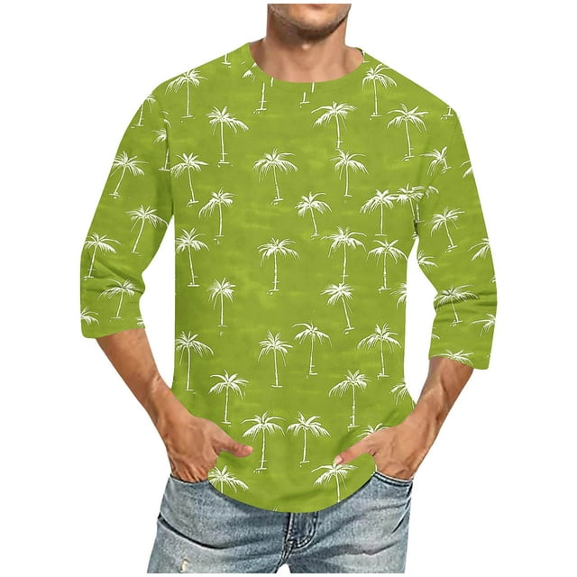Tops para hombre, blusas y camisas de cuello redondo y manga corta para hombre, blusas casuales de moda con cuello redondo y manga corta, blusas para hombre, blusas de poliéster para hombre