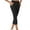 Black, variant on Women's Yoga Pants - Work Dressy, Solid Color, Slim Capris, Elastic High Waist, Pockets