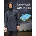 thumbnail image 2 of COOFANDY Men's Waterproof Rain Jacket with Hood Lightweight Windproof Outdoor Active Long Raincoat, 2 of 5