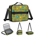 thumbnail image 4 of Football and Rugby Green Pattern Bento School Insulated Lunch Bag Box with Shoulder Strap and Bottle Holder, 11" X 9.5" X 3.5", 4 of 4