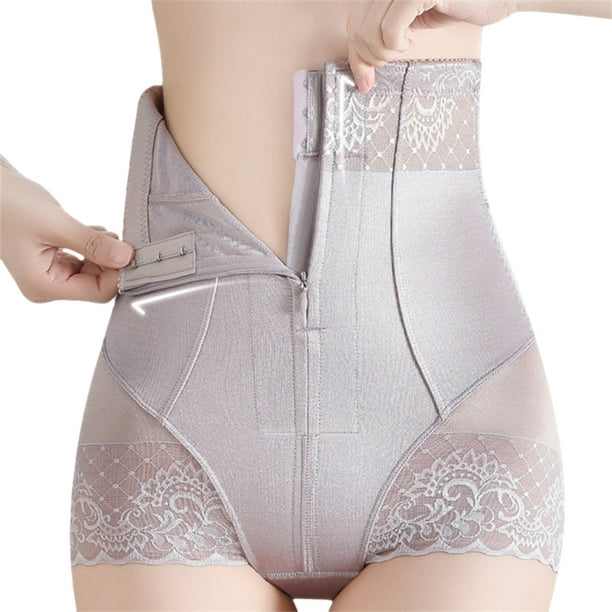 ZheElen Nylon Underwear Women Waist Shapewear For Easy And Quick Shaping  Belly Control gray purple XL 3Set 