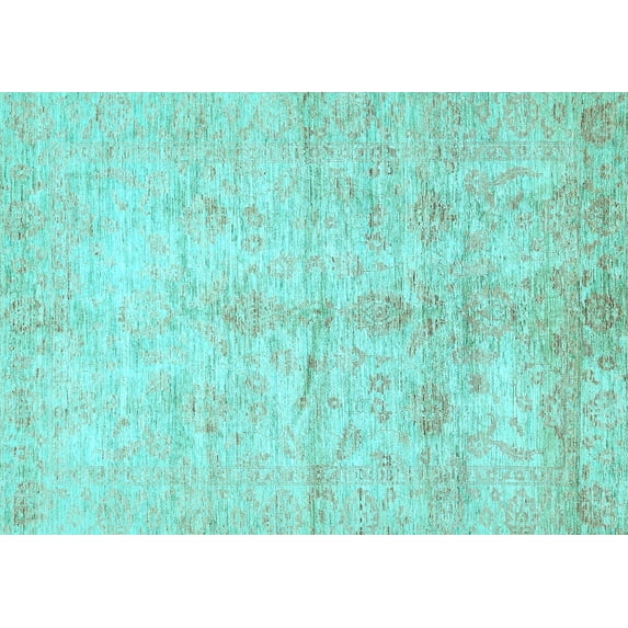 Ahgly Company Indoor Rectangle Oriental Light Blue Traditional Area Rugs, 4' x 6'