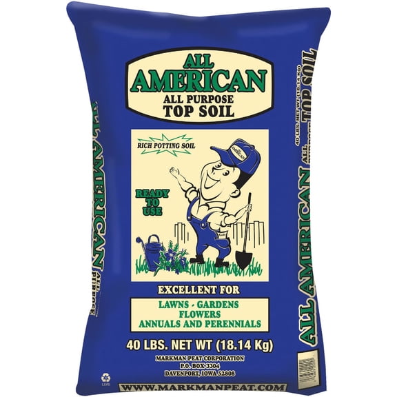 Markman Peat All American Rice Potting Top Soil Fertilizer, 40 lbs