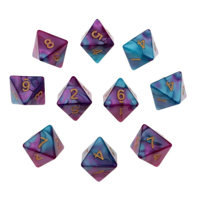 10PCS Polyhedral Set Multi-sided D8 for Games Blue