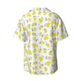 thumbnail image 6 of Lsque Yellow Lemon Leaves print Men's Cuban Collar Short Sleeve Shirt Summer Beachwear Casual Button Down Fashionable Vacation Leisure Shirt-Medium, 6 of 7