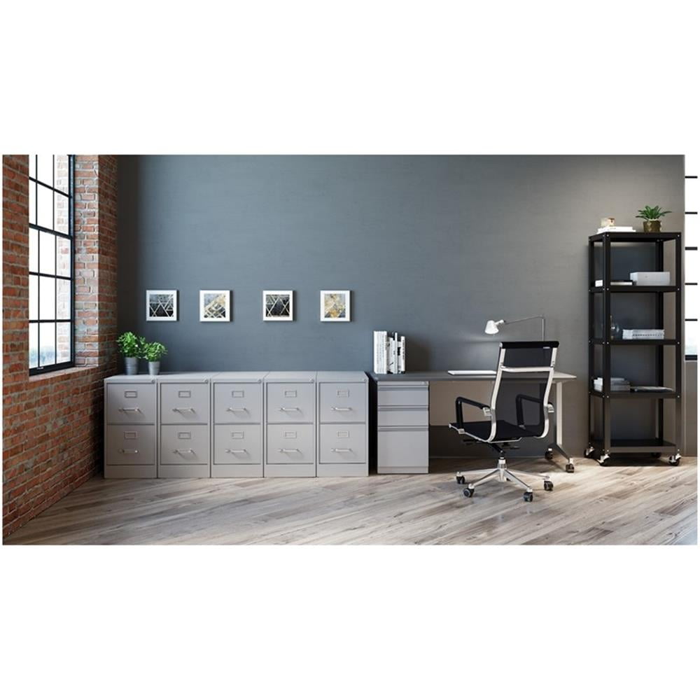 Kingfisher Lane Metal 2 Drawer Letter Width Vertical Filing Cabinet Light Gray