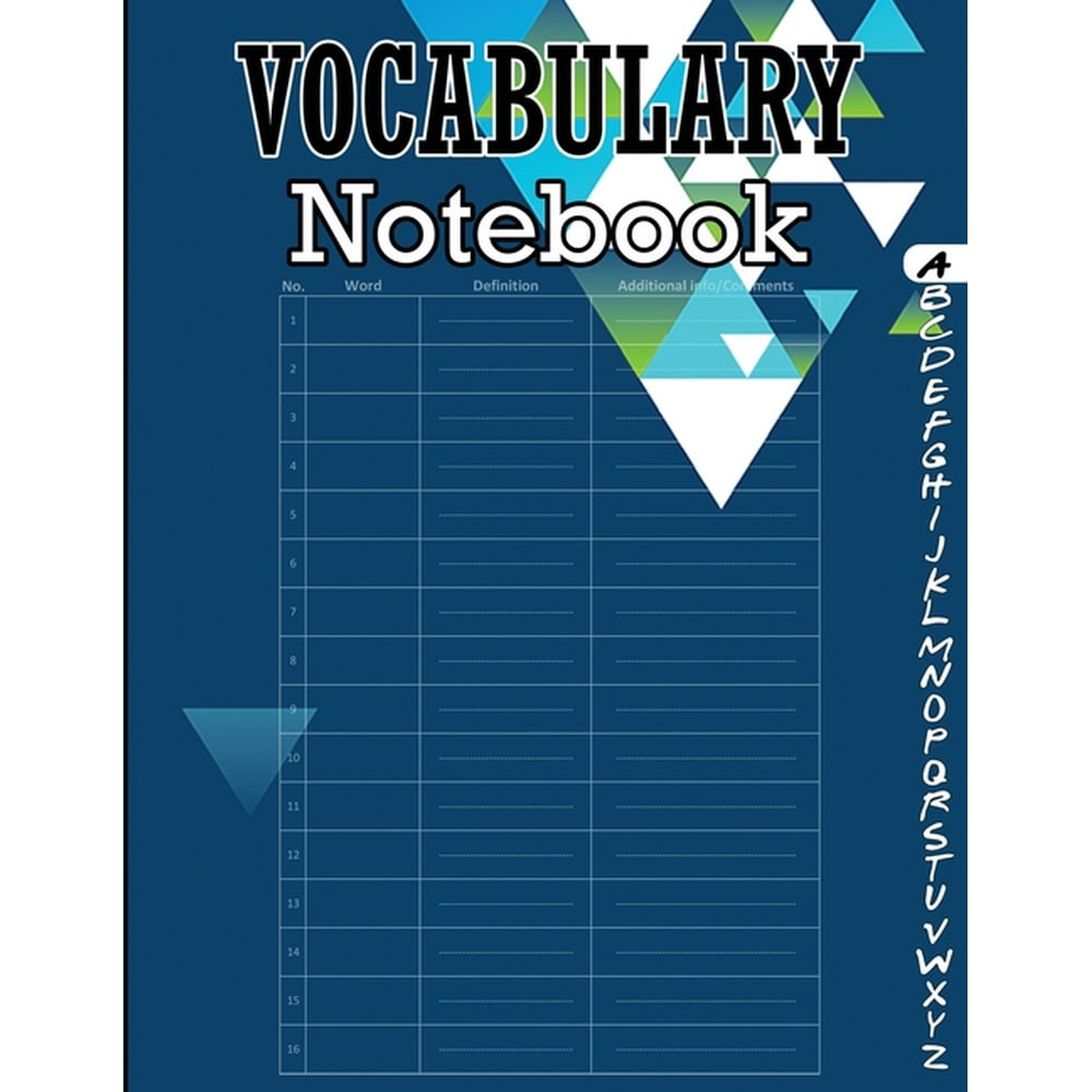 Vocabulary Notebook 100 Page Alphabetical Notebook with Printed AZ