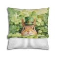 thumbnail image 2 of Happy Squirrel Welcome St Patrick's Day Lucky Shamrocks Clover Pillowcase Double Sided Pet Small Animal Lover Pillow Case Covers - 22001, 2 of 5