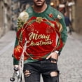 thumbnail image 2 of UVEASISHA Liquidation à 90 Off Grande Taille T-Shirts de Noël pour Hommes Nouveauté Xmas Imprimé Manches Longues T-Shirts Graphiques Coupe Ajustée Col Rond Chandail d'Entraînement Drôle Cadeaux des Fêtes Rouge 3TG, 2 of 6