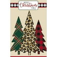thumbnail image 2 of Mixed Print Christmas Trees House Applique Flag, 2 of 3