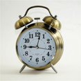 thumbnail image 3 of Alarm clock retro copper metal 4" super loud quartz battery, suitable for bedside table retro silent no tick old-fashioned decorative desk, 3 of 5