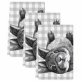 thumbnail image 2 of Grey Easter Kitchen Towels Set of 3, Spring Country Cute Bunny Plaid Checkered Absorbent Dish Towels for Kitchen, Microfiber Hand Towel, Quick Drying Tea Towel for Cleaning Decorative Dishcloths, 2 of 7