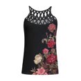 thumbnail image 4 of T-Shirts for Women Trendy,Women Summer Floral Tank Tops Loose Casual Sleeveless Tunic Loose Fit Hollow Out Halter Neck Blouse Shirts, 4 of 4