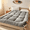 Gray, variant on Oaskys Short Plush Mattress Topper with Elastic Fixation Belt – Soft & Warm for Secure Storage, Ideal for Sleepovers, Camping & Everyday Lounging