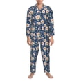 thumbnail image 3 of Sikiie Flower Mens Pajama Set, Soft Warm Long Sleeve Sleepwear, Cozy Button-Down Pjs for Men-X-Large, 3 of 7