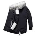 thumbnail image 3 of Rovga Jackets For Mens Long Sleeve Zipper Color Match Tops Fall Winter Parkas Coats Comfortable Going Out Men Clothings 3Xl Dark Blue, 3 of 4