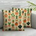 thumbnail image 3 of JRXY  Summer Succulent Cactus Pillow Covers Retro Mexican Orange Flowers Exotic Tropical Plants Decorative Throw Pillow Covers Cushion Case for Home Sofa Couch Decoration White, 3 of 5