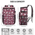 thumbnail image 3 of Travel Cooler Bag - Red Baseballs with Blue Flowers Pattern Camping Beer Cooler Backpack with Bottle Opener- Waterproof Insulated Picnic Backpacks - Cooler Bag for Beach, 3 of 6