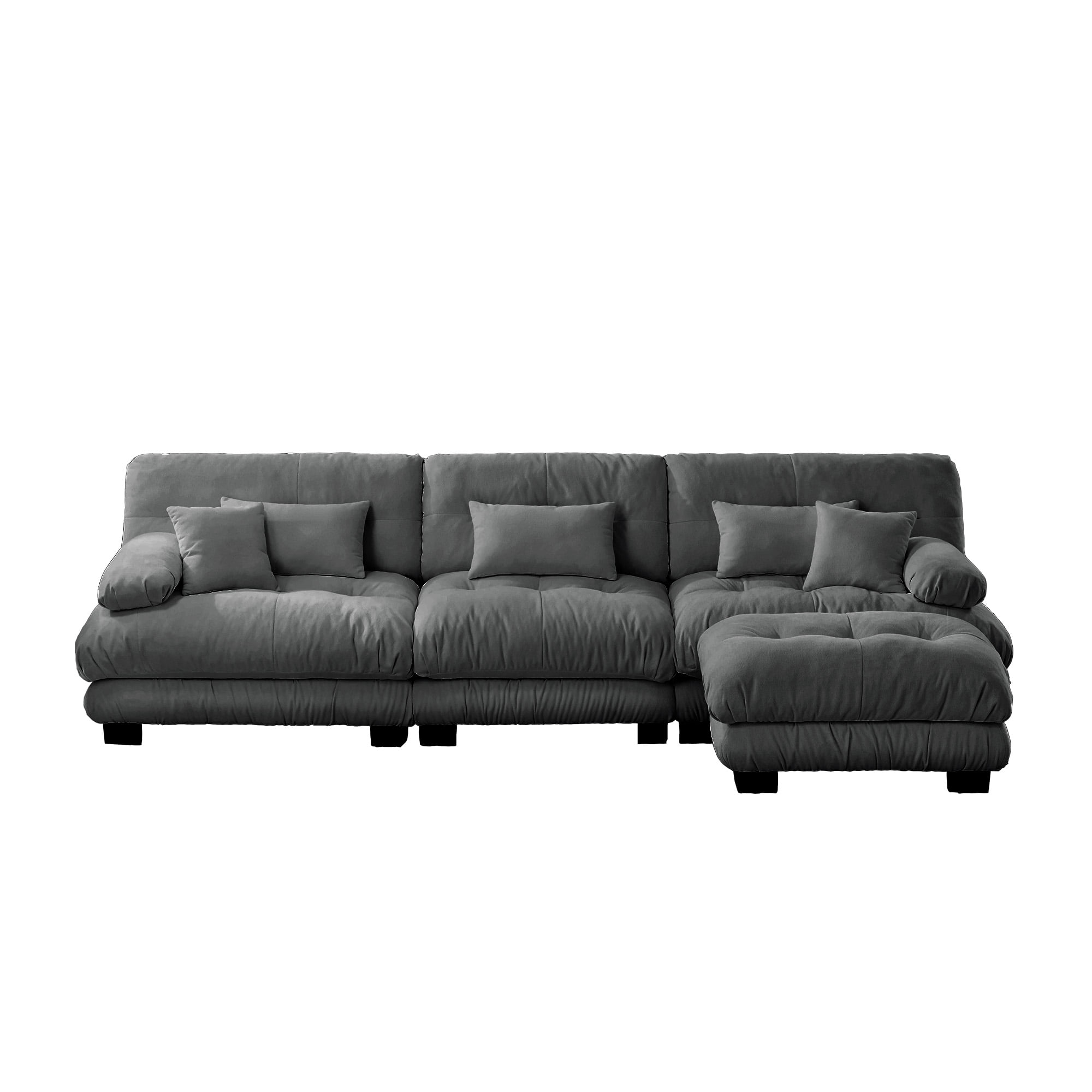 Gewnee Luxury Modular Deep Seat Sectional Sofa Couch with Convertible Ottoman,Oversized L Shaped Cloud Couch for Living Room